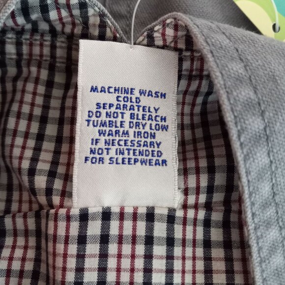 Gymboree Size 12 18 Mos Shortalls Infant Cargo Gray Plaid Cotton Rhino Patch NEW - Picture 7 of 7